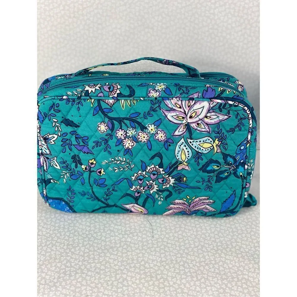 VERA BRADLEY Large Blush & Brush Makeup Case - PEACOCK GARDEN